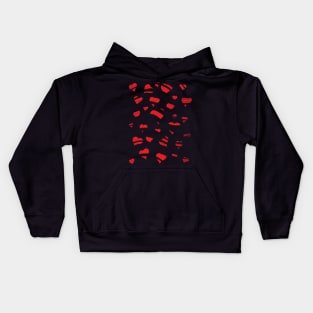 Cute Repeating Red Hearts Pattern Love Kids Hoodie